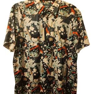 Perry Ellis Dress Shirt Men's XL Camouflage Multicolored NWT Short Sleeve